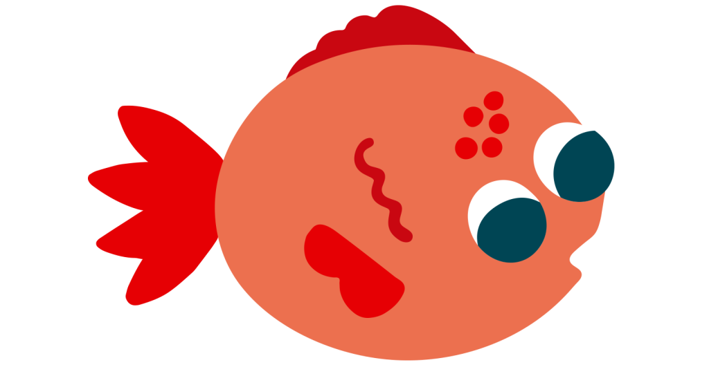 Kids swimming lessons In The Deep Fish Illustration