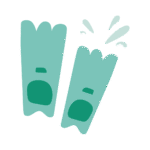 Learn to swim classes Sydney Floating Fins Illustration